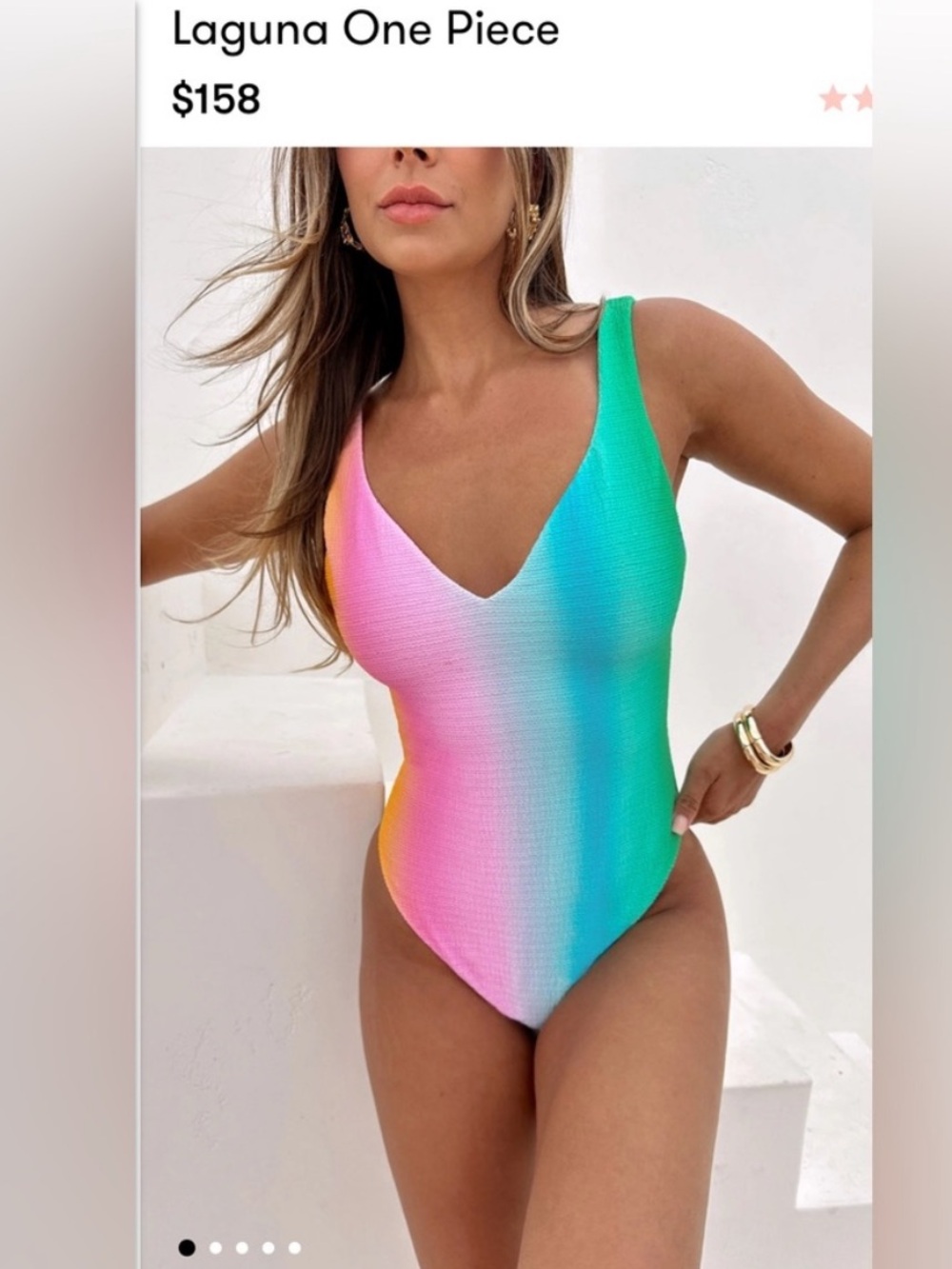 Show Me Your Mumu XL Laguna ombré rainbow textured one piece swimsuit